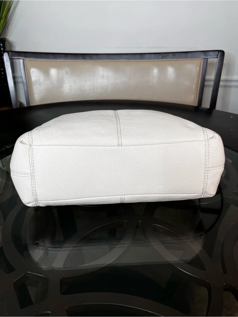 Coach Lexy Shoulder, Hand Bag White Ivory Soft Pebbled Leather